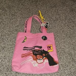 Loop Htf Andy Warhol Pink Guns Graphic Art Tote Bag
